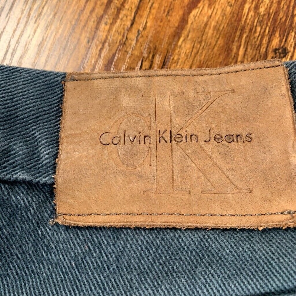 Calvin Klein Men Jeans 38x32 Teal Vintage Easy Fit Zip Fly Denim Made in USA - Picture 2 of 6